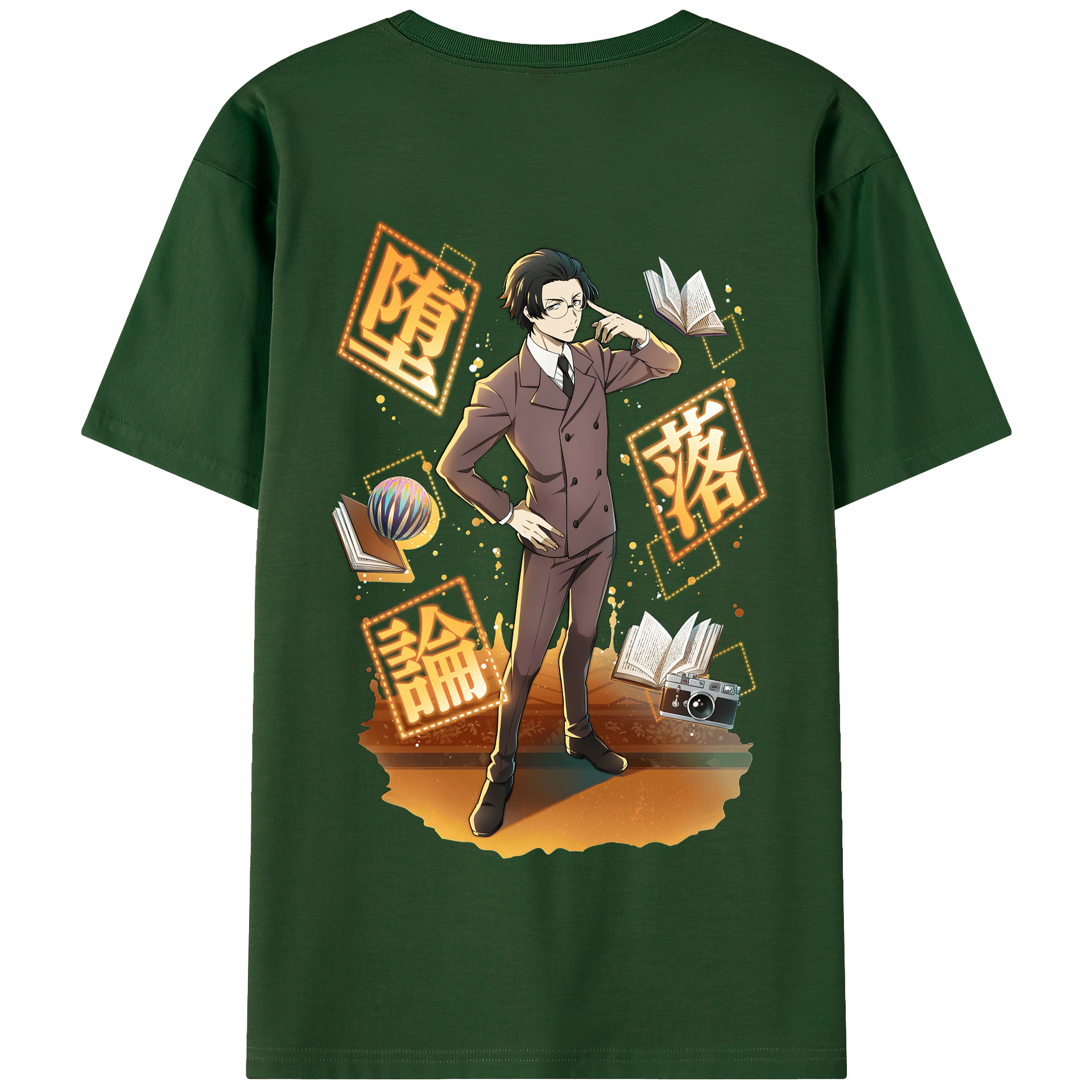 （画像用） 文豪ストレイドッグス Bungo Stray Dogs 綿100％半袖Tシャツ（背面プリント）